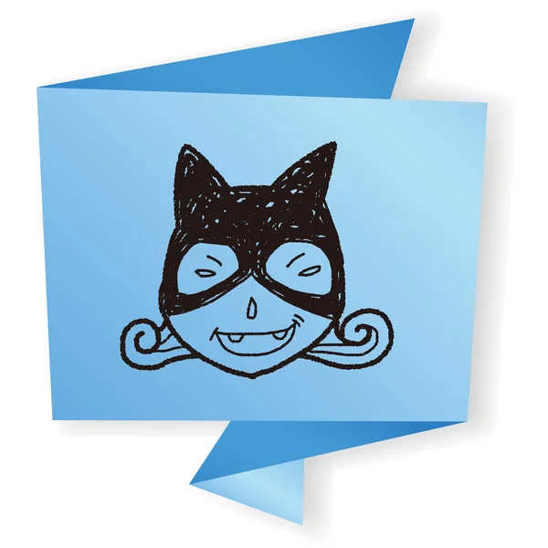 Cat woman doodle vector illustration — Stock Vector