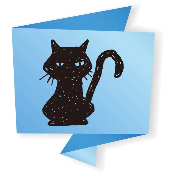 Black cat doodle vector illustration — Stock Vector