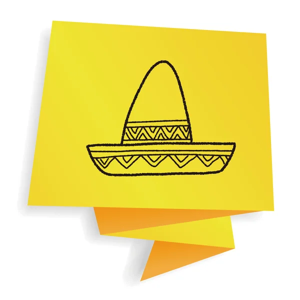Mexikanska hatten doodle vektor illustration — Stock vektor