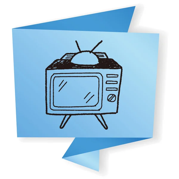 Tv doodle vector illustration — Stock Vector