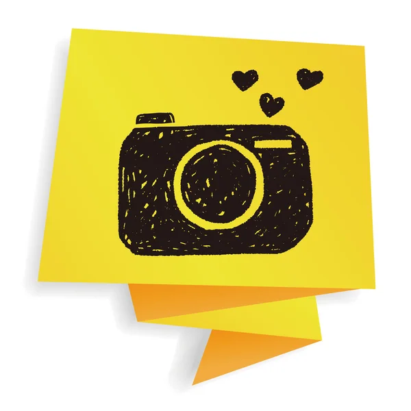 Amour caméra doodle vecteur illustration — Image vectorielle