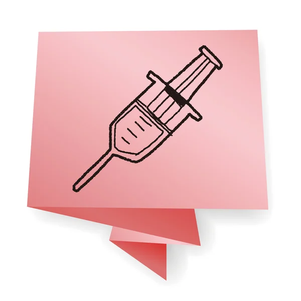 Syringes doodle drawing vector illustration — Stock Vector