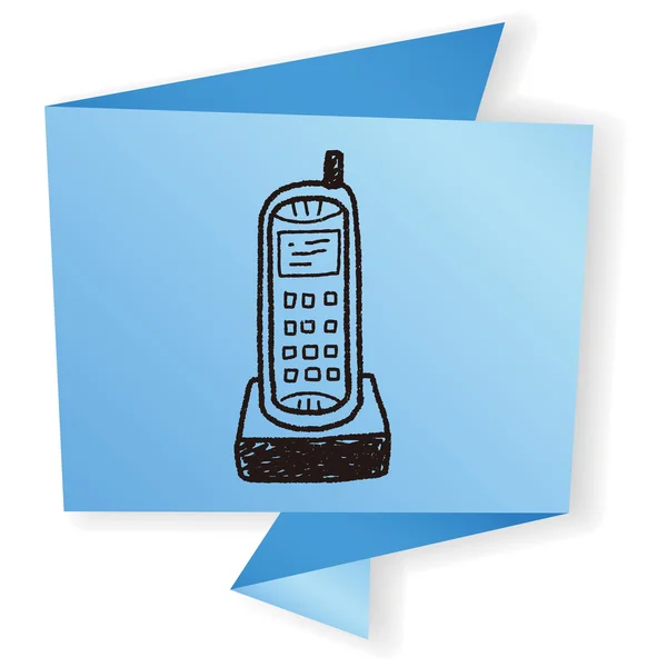 Illustrazione vettoriale doodle telefonica — Vettoriale Stock