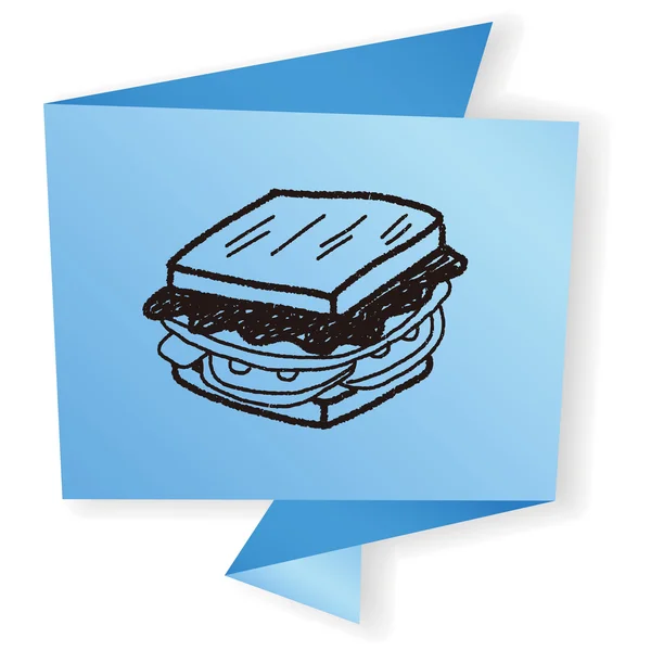 Doodle Sandwich Vektor Illustration — Stockvektor