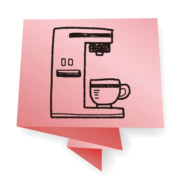 Coffee maker doodle vector illustration — Stock Vector