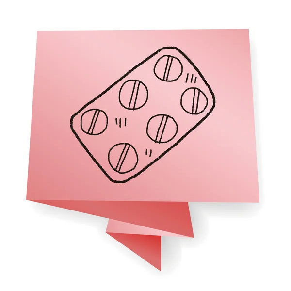 Illustrazione vettoriale pillola doodle — Vettoriale Stock