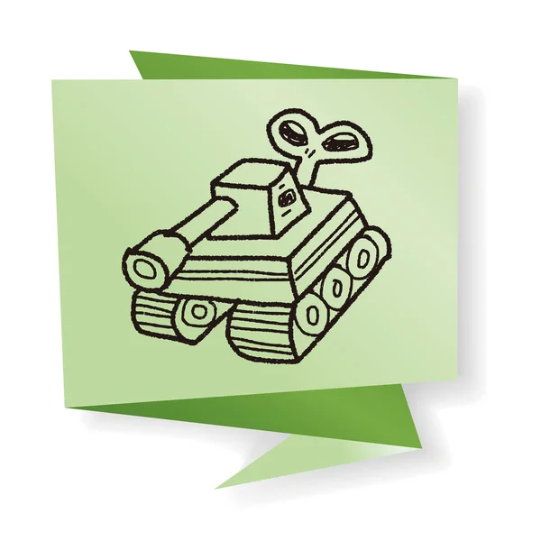 Toy tank doodle vector illustration — Stock Vector