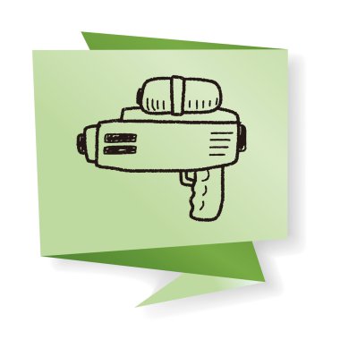 su tabancası doodle vektör çizim