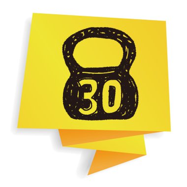 kettlebell doodle vektör çizim