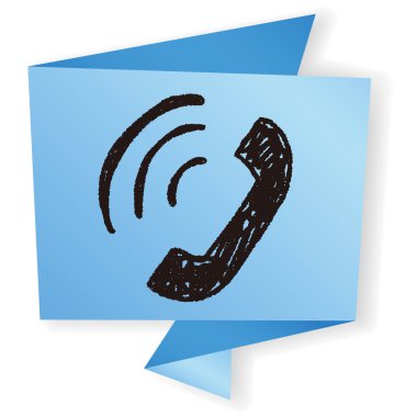 telefon görüşmesi doodle vektör çizim