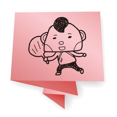 Çin yeni yılı; Çin yeni yılı çocuk doodle vektör çizim