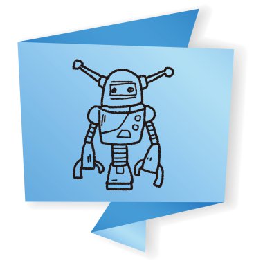 Robot doodle vektör çizim