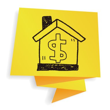 ev para doodle vektör çizim