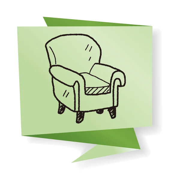 Sofa Doodle Vektor Illustration — Stockvektor