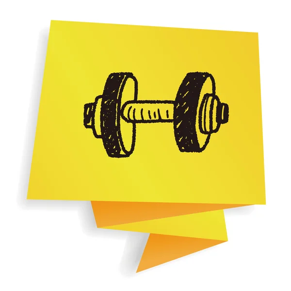 Dumbbell fitness doodle vector illustration — Stock Vector