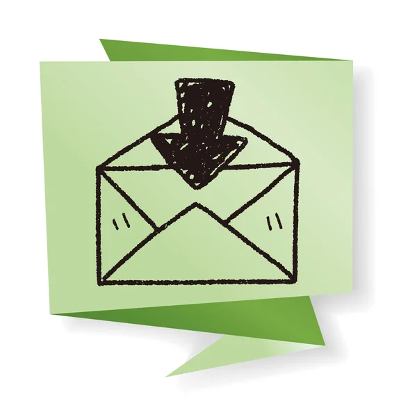 Mail doodle illustrazione vettoriale — Vettoriale Stock