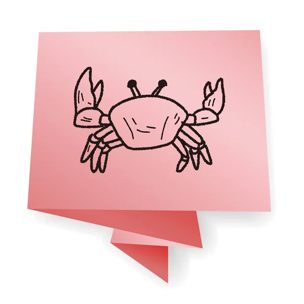 Crab doodle vector illustration — Stock Vector