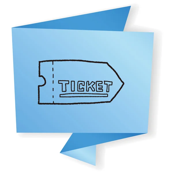 Ticket doodle vectorillustratie — Stockvector