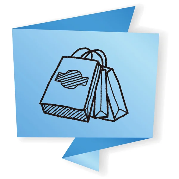 Shopping bag doodle disegno vettoriale illustrazione — Vettoriale Stock
