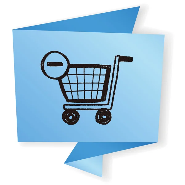 Shopping cart doodle Rita vektor illustration — Stock vektor