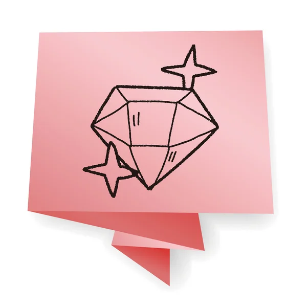 Doodle gyémánt vektor illusztráció — Stock Vector