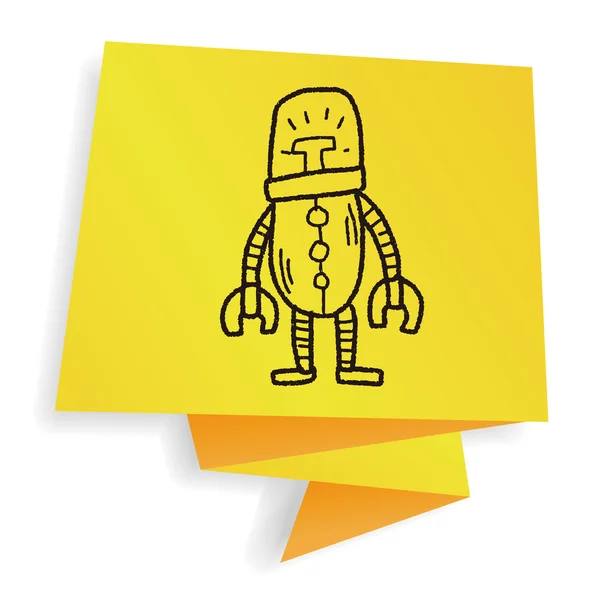 Roboter Doodle Vektor Illustration — Stockvektor