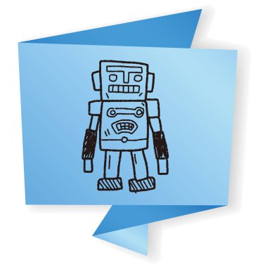 Robot doodle vektör çizim