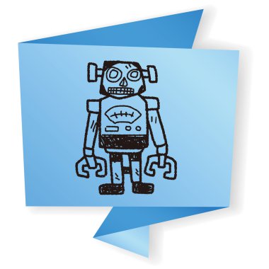 Robot doodle vektör çizim