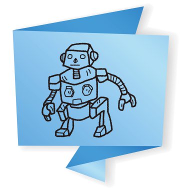 Robot doodle vektör çizim