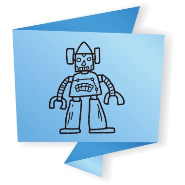 Robot doodle vektör çizim