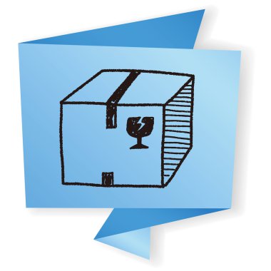 Sevkıyat kutusu doodle vektör çizim