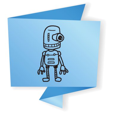 Robot doodle vektör çizim
