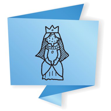 Kraliçe doodle vektör çizim