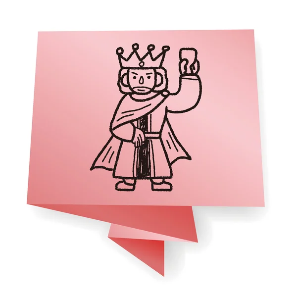 Koning doodle vectorillustratie — Stockvector