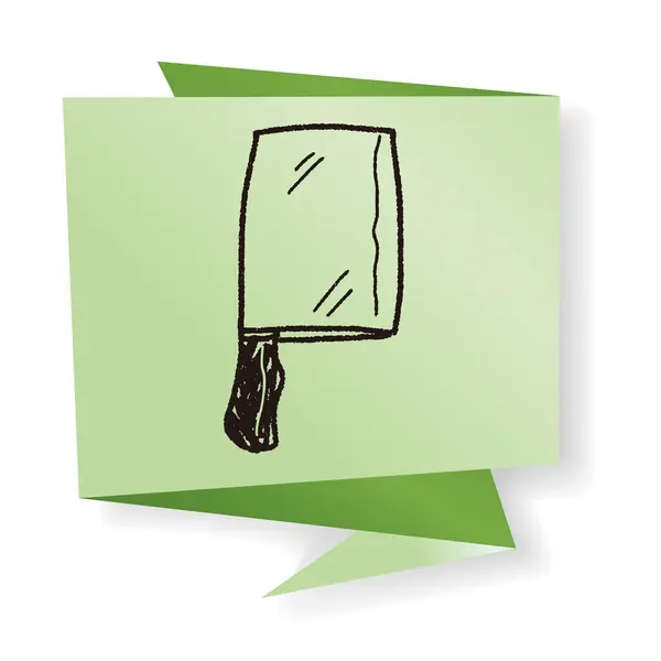 Cuchillo de cocina doodle vector ilustración — Vector de stock