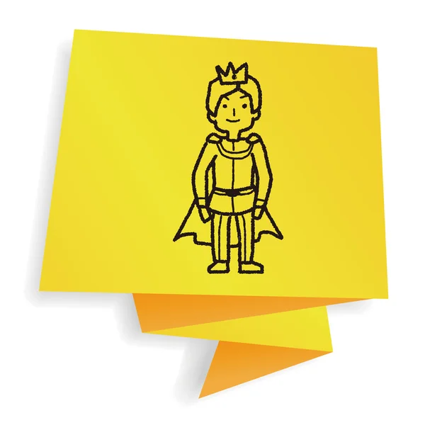 Πρίγκιπας doodle διανυσματικά εικονογράφηση — Διανυσματικό Αρχείο