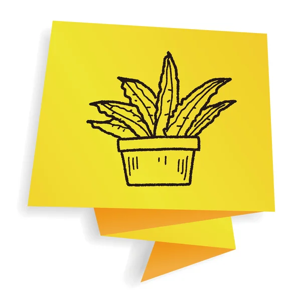 Planta doodle vector ilustración — Archivo Imágenes Vectoriales