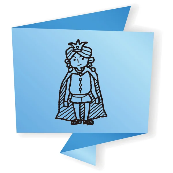 Πρίγκιπας doodle διανυσματικά εικονογράφηση — Διανυσματικό Αρχείο