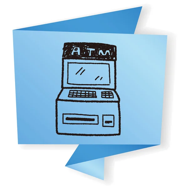 Ilustracja wektora rysowania bazgrołów ATM — Wektor stockowy