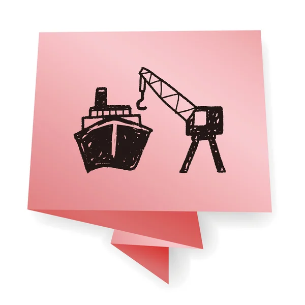 Crane doodle vector illustration — Stock Vector