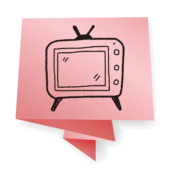 Doodle TV vector illustratie — Stockvector