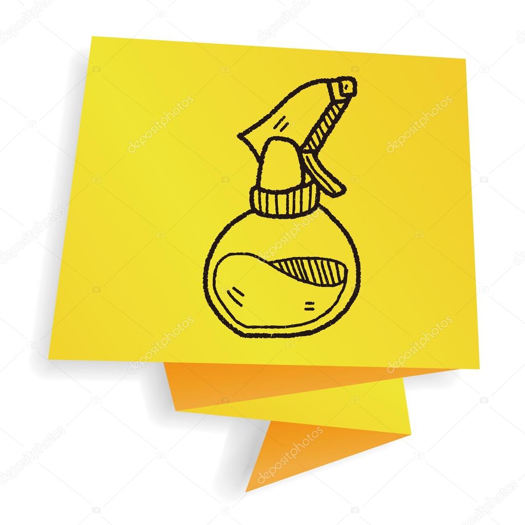 Cleaner Flasche Doodle Vektor Illustration lizenzfreie