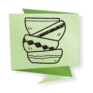 yemekleri doodle vektör çizim