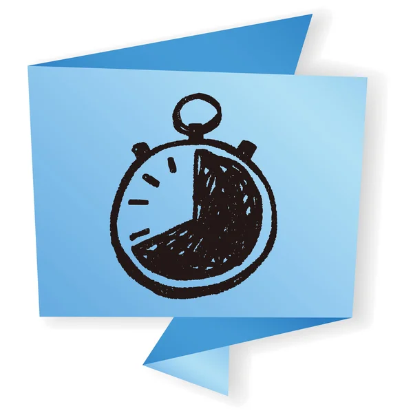 Stopwatch doodle vectorillustratie — Stockvector