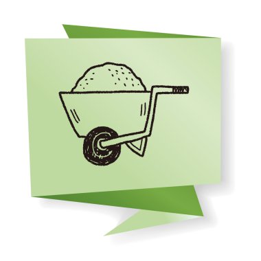 bebek arabası doodle vektör çizim