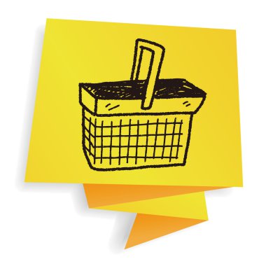 karalama alışveriş sepeti vektör illüstrasyonu