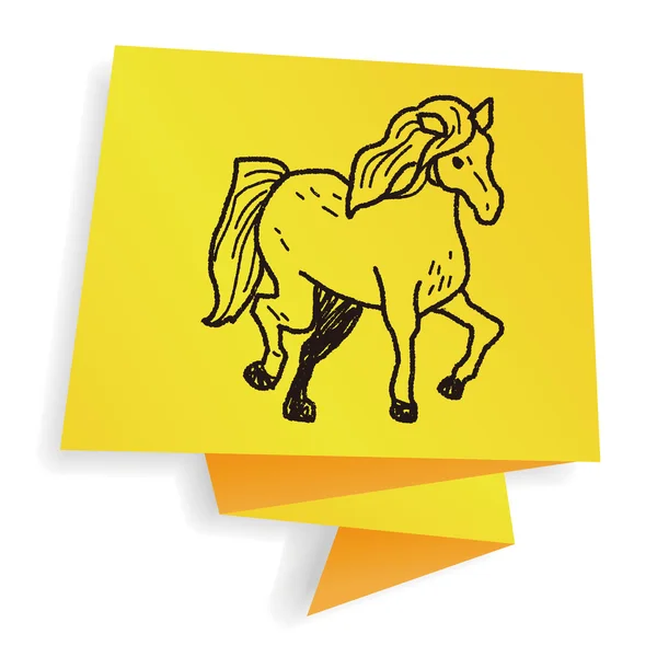 Cavalo doodle vetor ilustração — Vetor de Stock