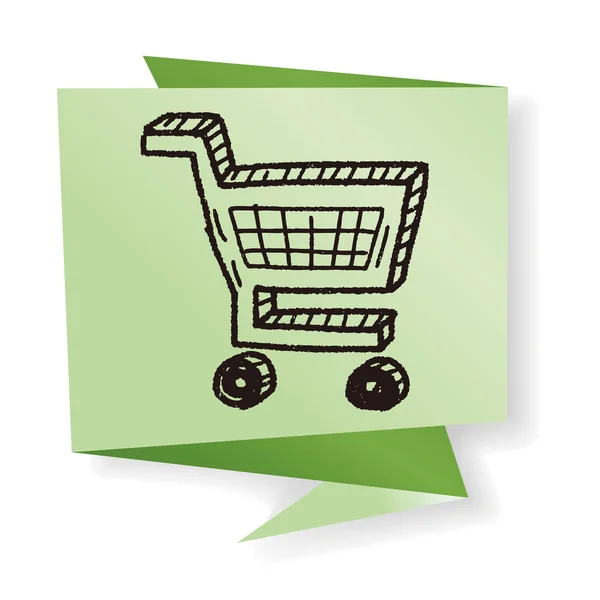 Doodle shopping cart vektor illustrasjon – stockvektor