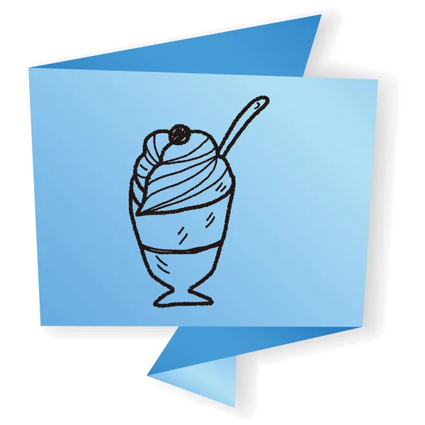 Doodle helado vector ilustración — Vector de stock