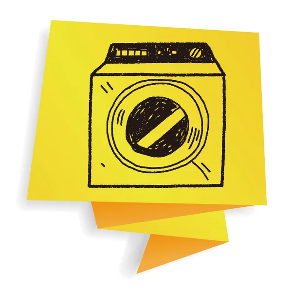 Illustrazione vettoriale doodle lavatrice — Vettoriale Stock